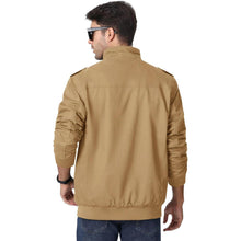 Herren Übergangsjacke Cargo Militärjacke Winddicht Viele Taschen Khaki