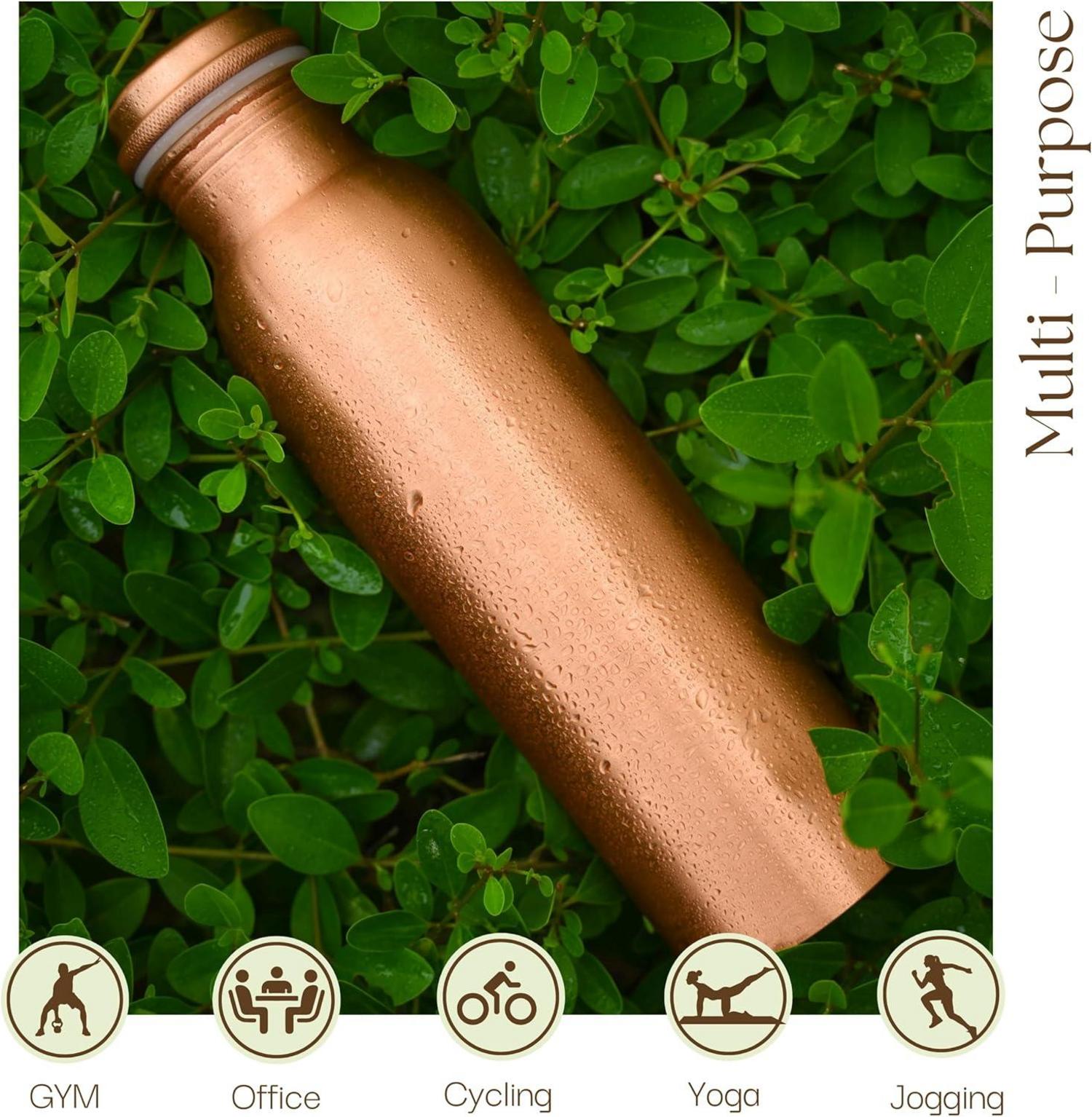 Kupfer-Wasserflasche 34oz Ayurveda Sport Fitness Yoga 1000ml