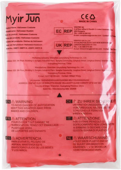 Hochwertiger Unisex Halloween Umhang mit Kapuze in Rot XXL