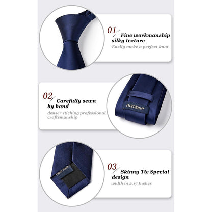 Extra lange herren krawatte dunkelblau einfarbig hochzeit