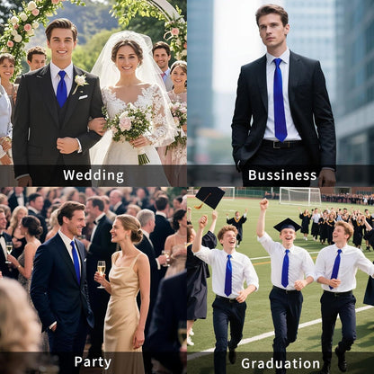 Extra lange herren krawatte dunkelblau einfarbig hochzeit