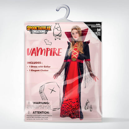 Kinder Vampir Königin Halloween Kostüm Deluxe Set XL/ L/ M