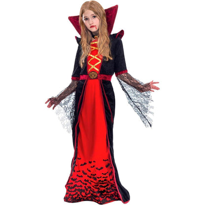 Kinder Vampir Königin Halloween Kostüm Deluxe Set XL/ L/ M