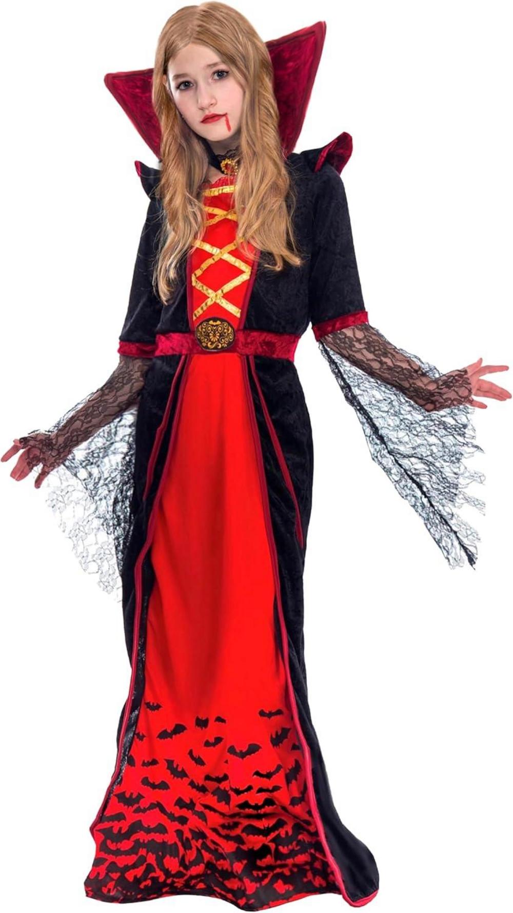 Spooktacular Vampir Kostüm Mädchen Halloween Deluxe Set XL (12–14 Jahre) Mittel (8 - 10