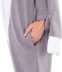 Spooktacular Erwachsene Faultier Kostüm Schlafanzug Jumpsuit L Grau