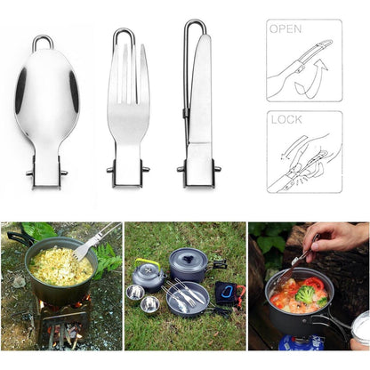 Odoland Camping Geschirr-Set 12-teilig Outdoor Kochset