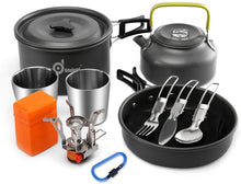Odoland Camping Geschirr-Set 12-teilig Outdoor Kochset