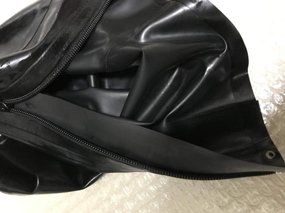 Bondage-Latex-Maske BDSM Fetisch-Kopfhaube Reißverschluss Schwarz