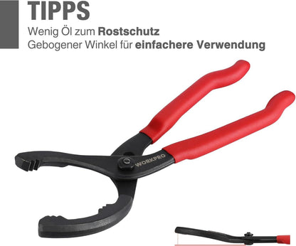Ölfilterzange 30cm Verstellbarer Schlüssel rutschfester Griff Ø 60mm-102mm