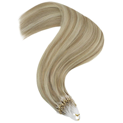 Echthaar Micro Extensions Aschblond – 50 Strähnen, 40cm