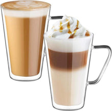 Doppelwandige Borosilikatglas Latte Macchiato Gläser Set 450ml 2er
