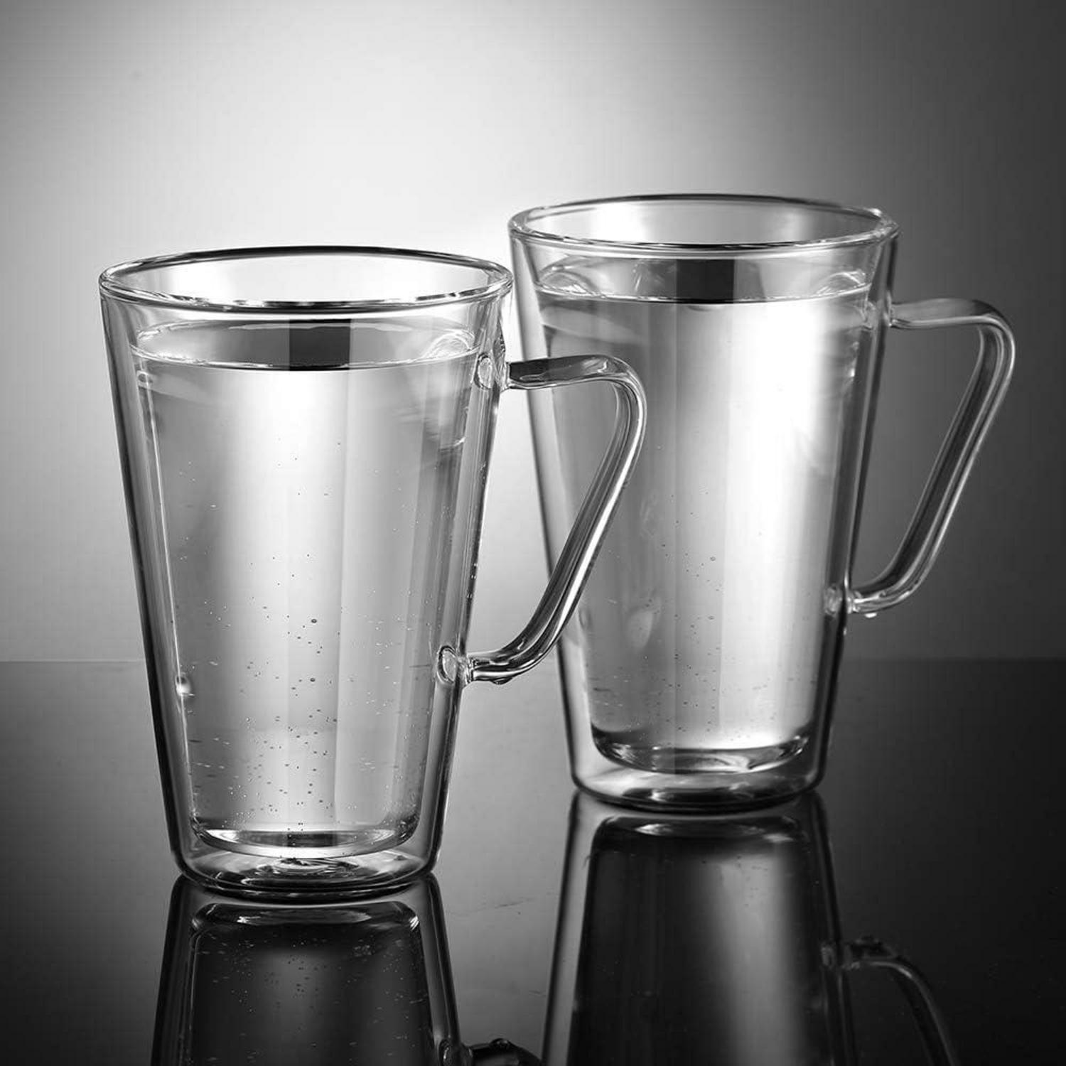 Ecooe Doppelwandige Latte Macchiato Gläser Set - Borosilikatglas 2er 450ml