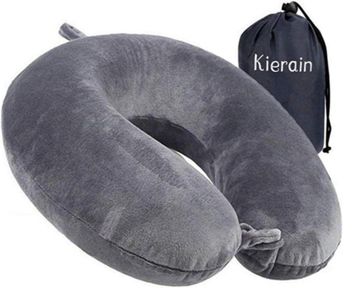 Memory Foam Reisekissen für Camping und Reisen, grau