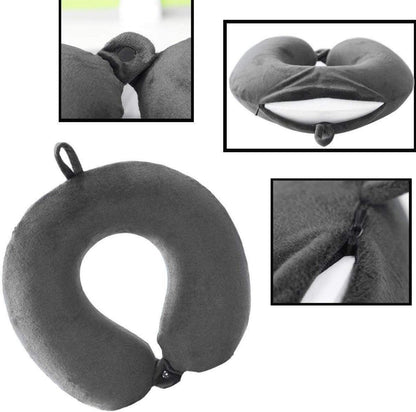 Luxuriöses Memory Foam Reisekissen - Kompakt & leicht, grau