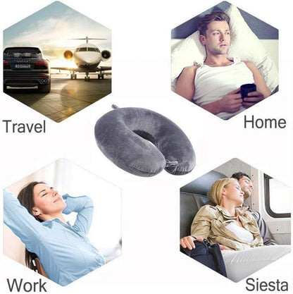 Memory Foam Reisekissen für Camping und Reisen, grau