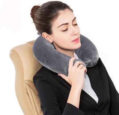 Memory Foam Reisekissen Luxus Nackenkissen grau