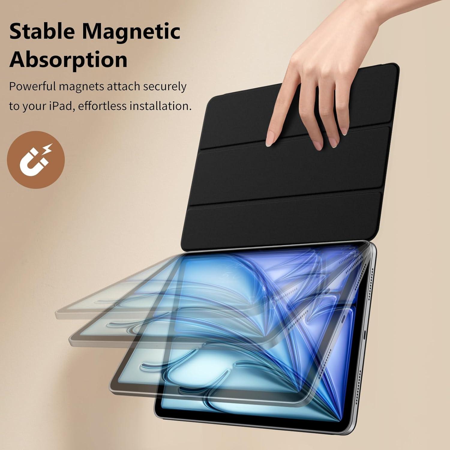 iPad Air 11 Zoll Hülle 2024 Trifold Ständer Schwarz
