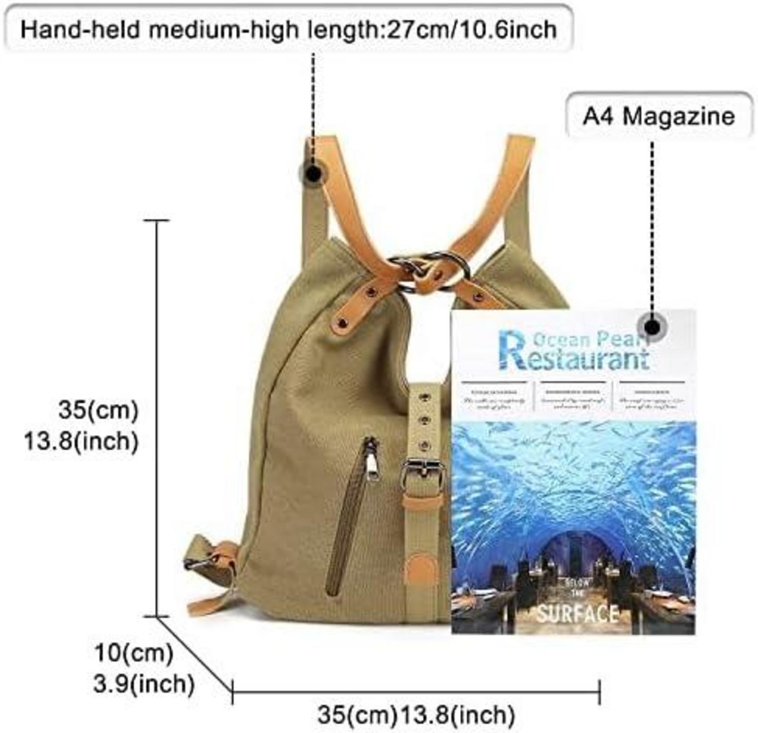 Canvas Henkeltasche Rucksack Damen Groß Anti Diebstahl Multifunktional