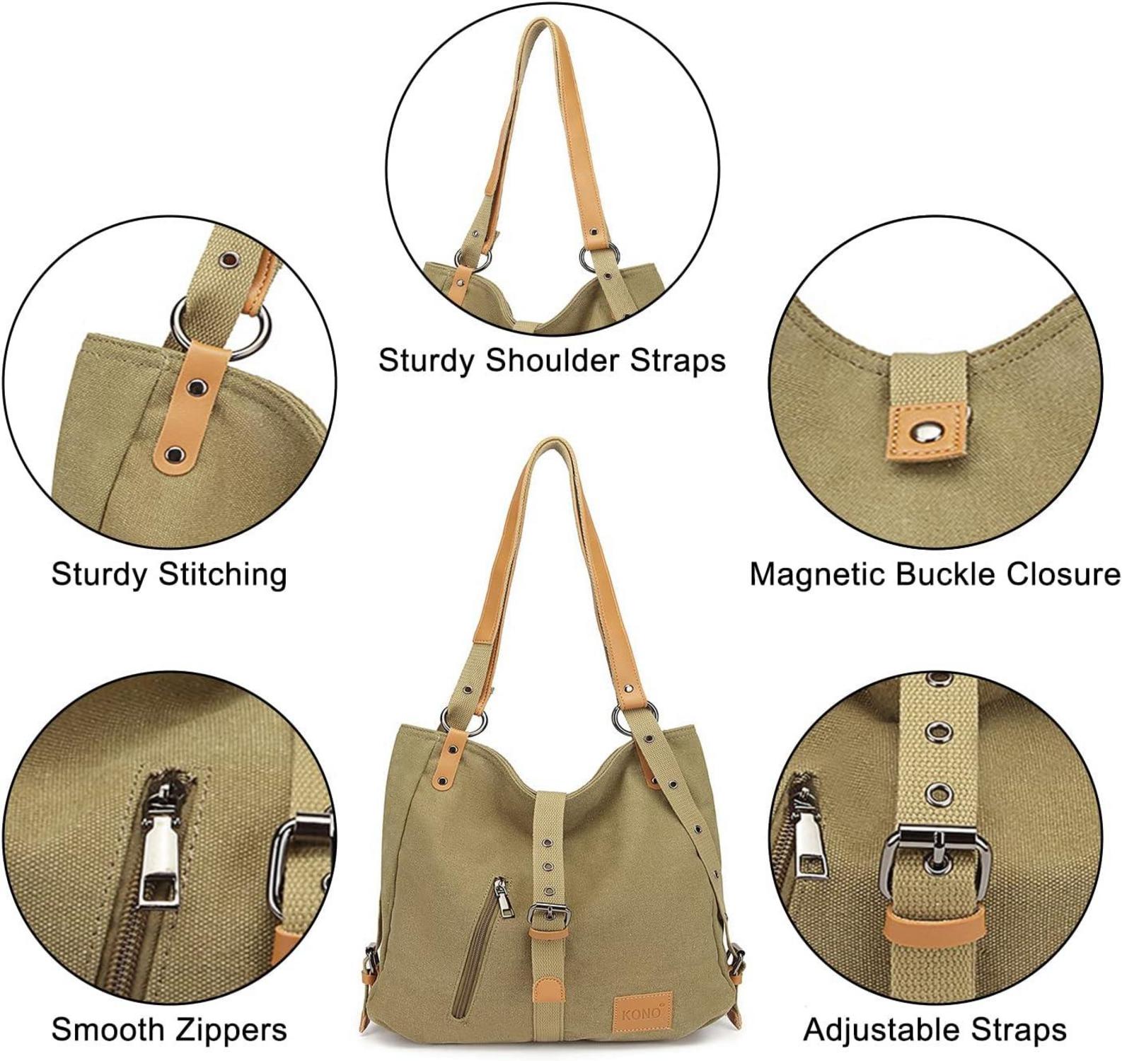 Henkeltaschen Canvas Rucksack Damen Groß Handtaschen Anti Diebstahl