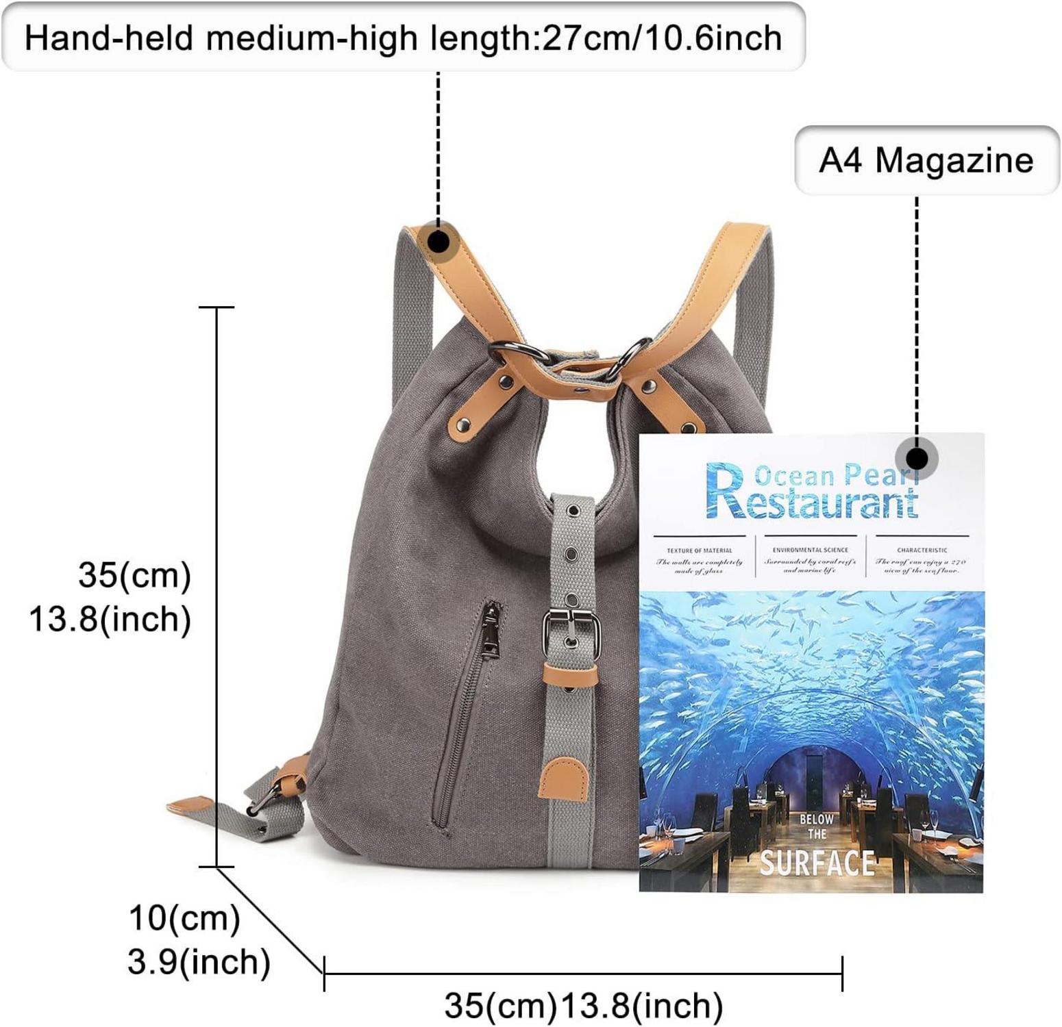 Canvas Rucksack Damen Groß Handtaschen Anti Diebstahl Taschen