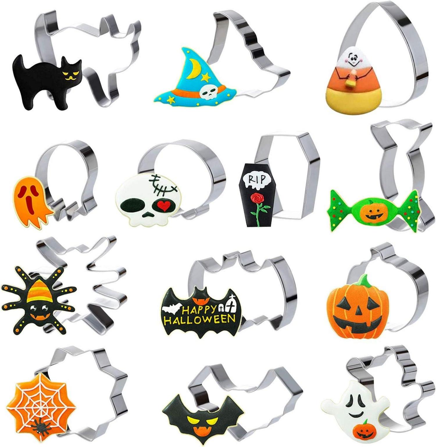 13 TLG Halloween Ausstechformen Set Edelstahl Keks Cutter Backformen