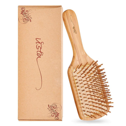 Natürliche Holzborsten Antistatische Paddelbürste für Haare Extensions