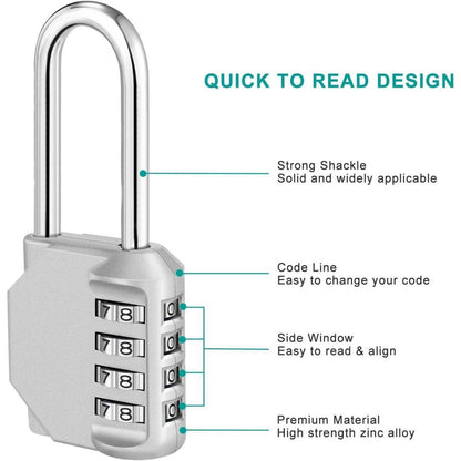 Zahlenschloss mit 4-stelliger Kombination für Fitnessstudio