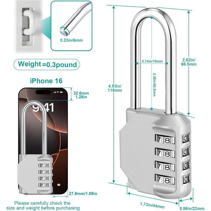 Zahlenschloss mit 4-stelliger Kombination für Fitnessstudio