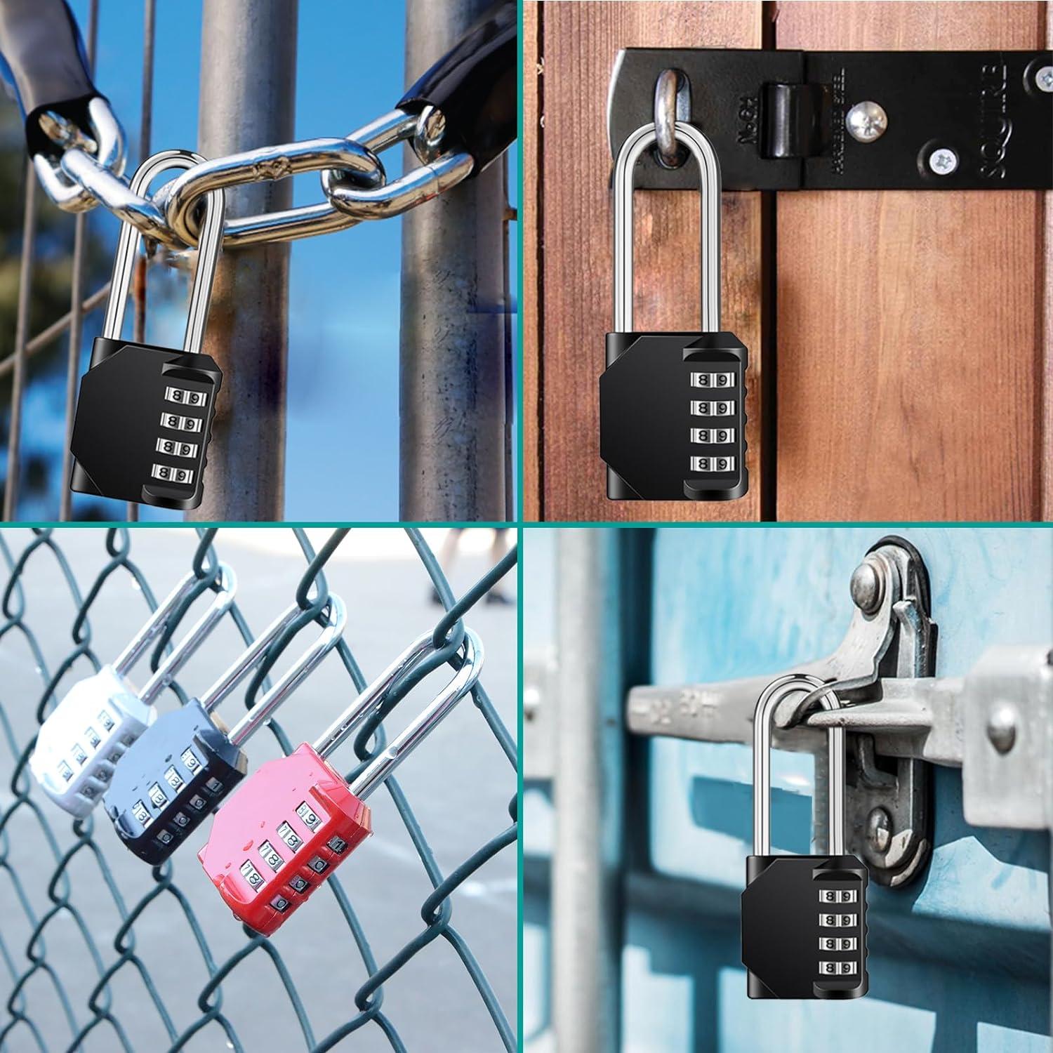 ZHEGE 4-stelliges Zahlenschloss für Fitnessstudio-Schule, Silber