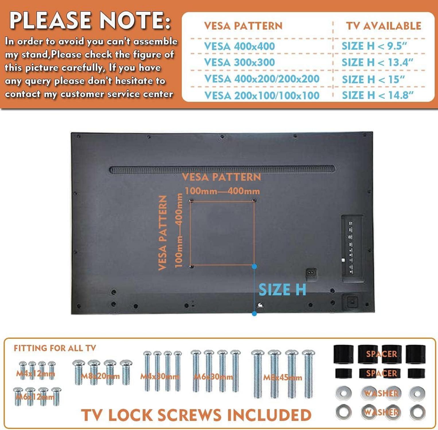 TV Ständer schwenkbar höhenverstellbar 27-60 Zoll 45kg Glassockel