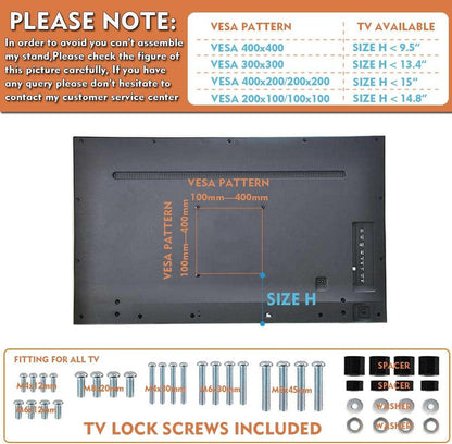 TV Ständer schwenkbar höhenverstellbar 27-60 Zoll 45kg Glassockel