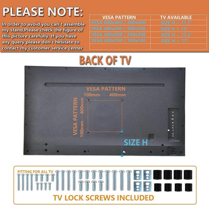 TV Standfuß Universal 32-70 Zoll Höhenverstellbar VESA 600x400 Schwarz