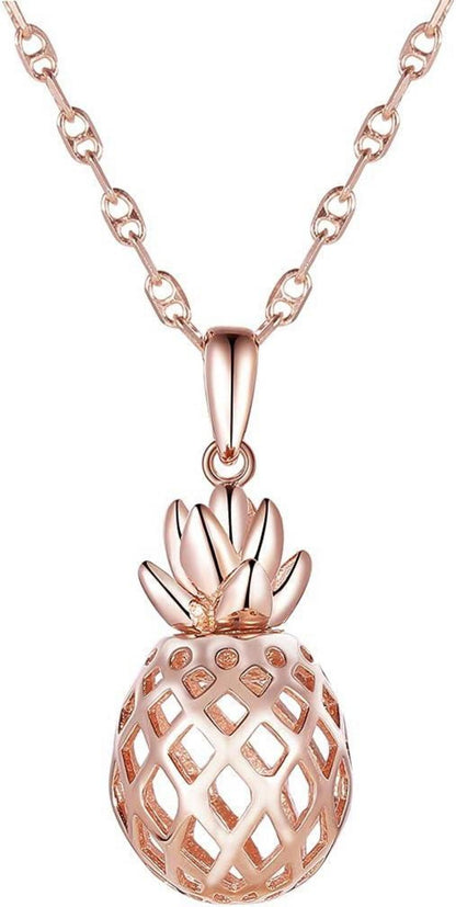925 Sterling Silber Halskette mit Zirkonia Anhänger 45cm Gold