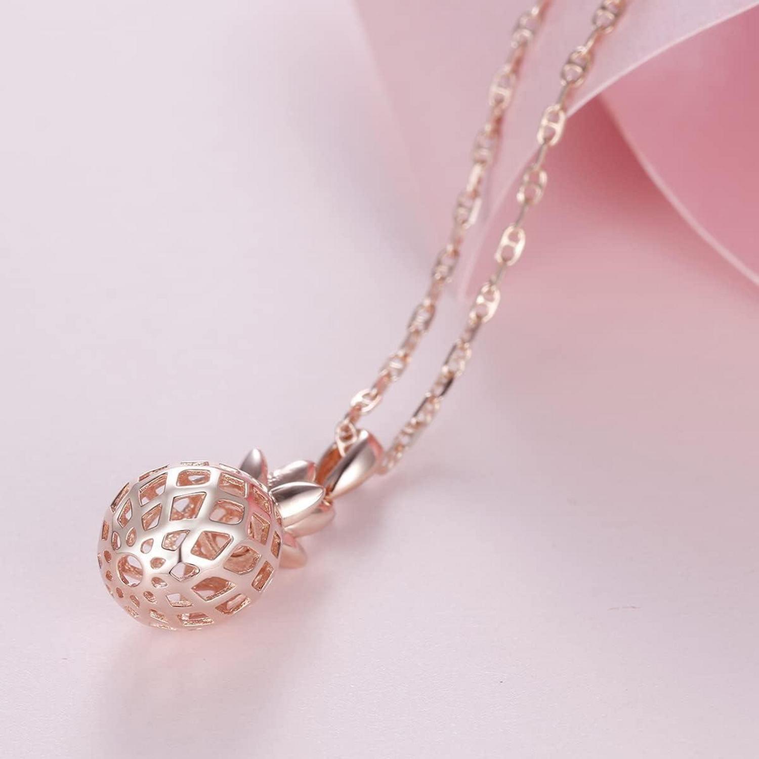 925 Sterling Silber Halskette mit Zirkonia Anhänger 45cm Gold
