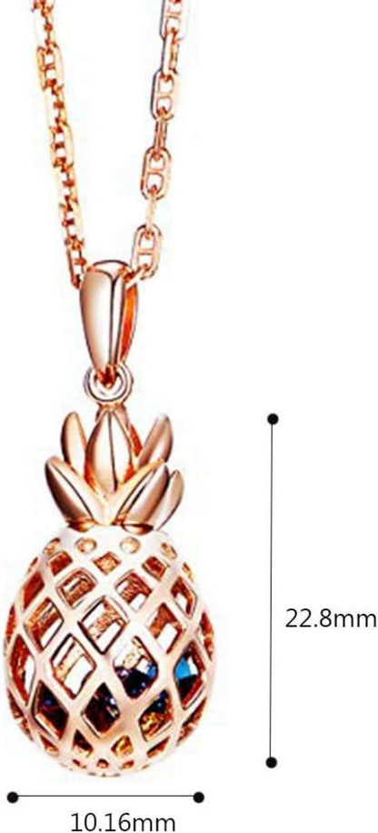 925 Sterling Silber Zirkonia Anhänger Halskette Damen 40+5cm Gold