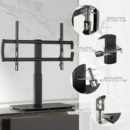 TV-Ständer schwenkbar höhenverstellbar bis 70 Zoll 40KG Glassockel