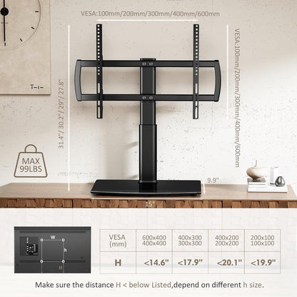 TV-Ständer schwenkbar 32-70 Zoll TVs höhenverstellbar Glassockel bis 45kg