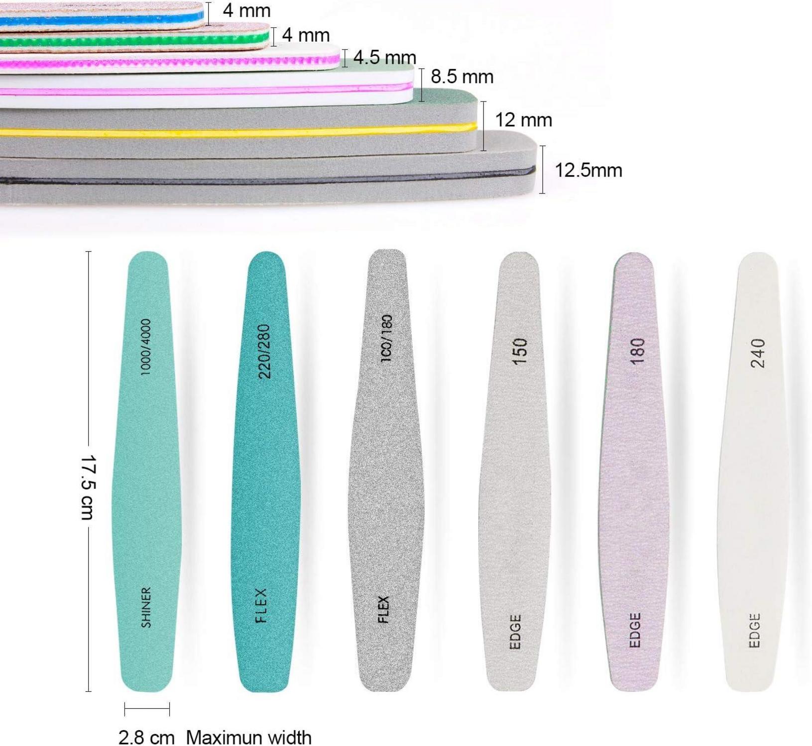 Nagelfeile Emery Boards 6 Stück Profi Doppelseitige Maniküre Acryl