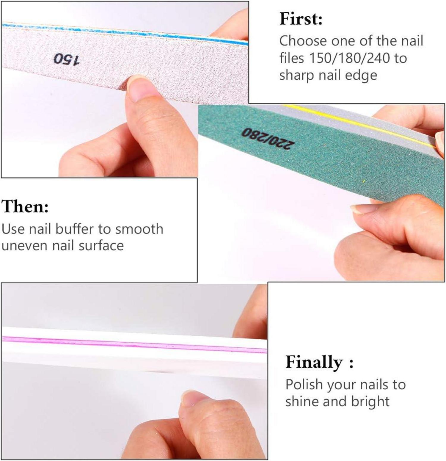 Nagelfeilen Set 6 Stück Profi Doppelseitig Maniküre Acryl Gelfeile