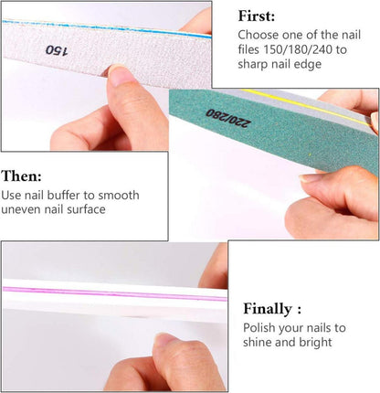 Nagelfeilen Set 6 Stück Profi Doppelseitig Maniküre Acryl Gelfeile