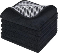 Mikrofasertücher Schwarz 30x30cm 6er Pack Streifenfreie Fusselfreie