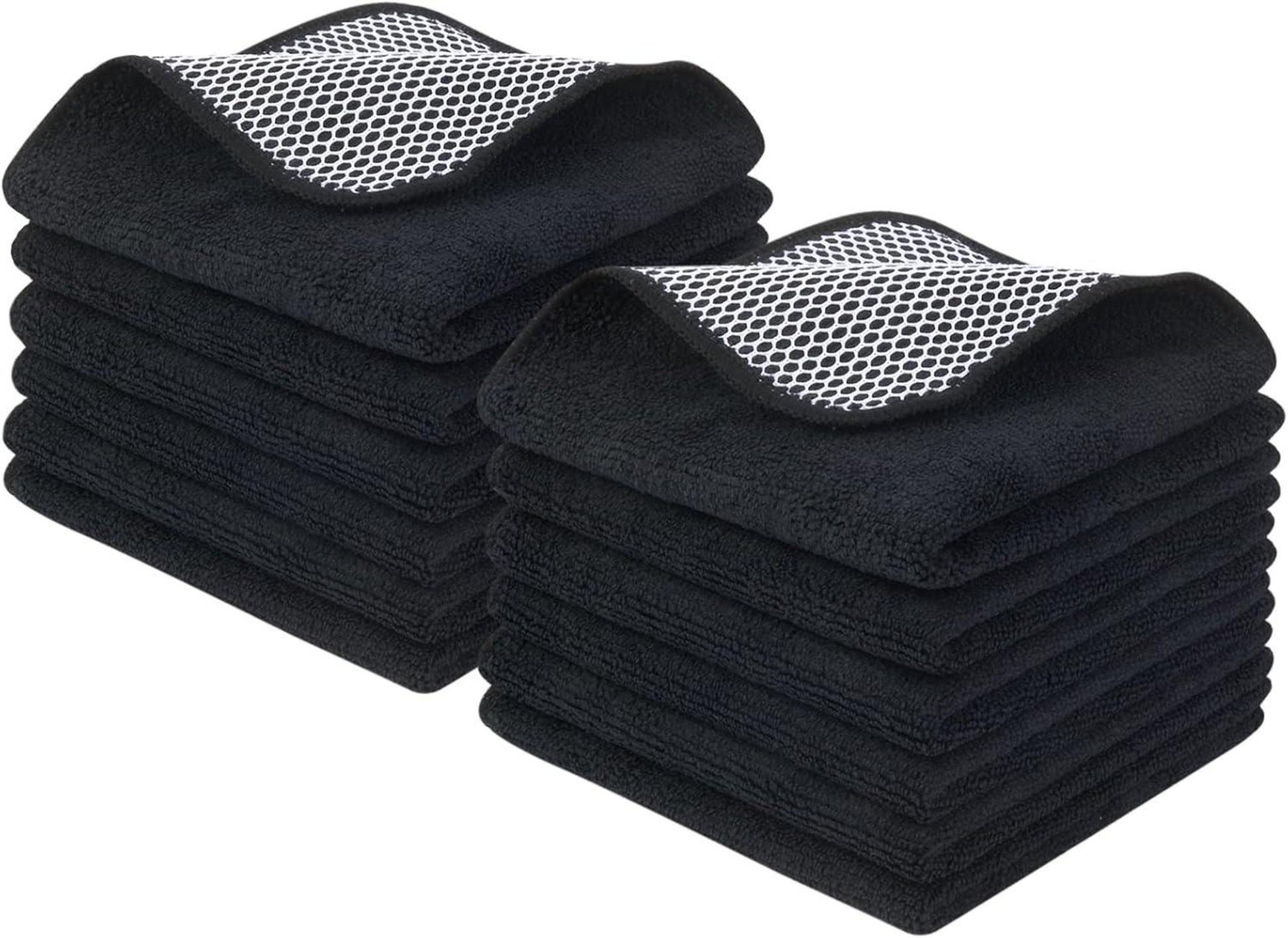 Mikrofasertücher 30x30cm 12er Set schwarz - Saugstark, fusselfrei