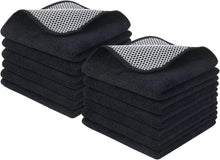 Mikrofasertücher 30x30cm 12er Set schwarz - Saugstark, fusselfrei