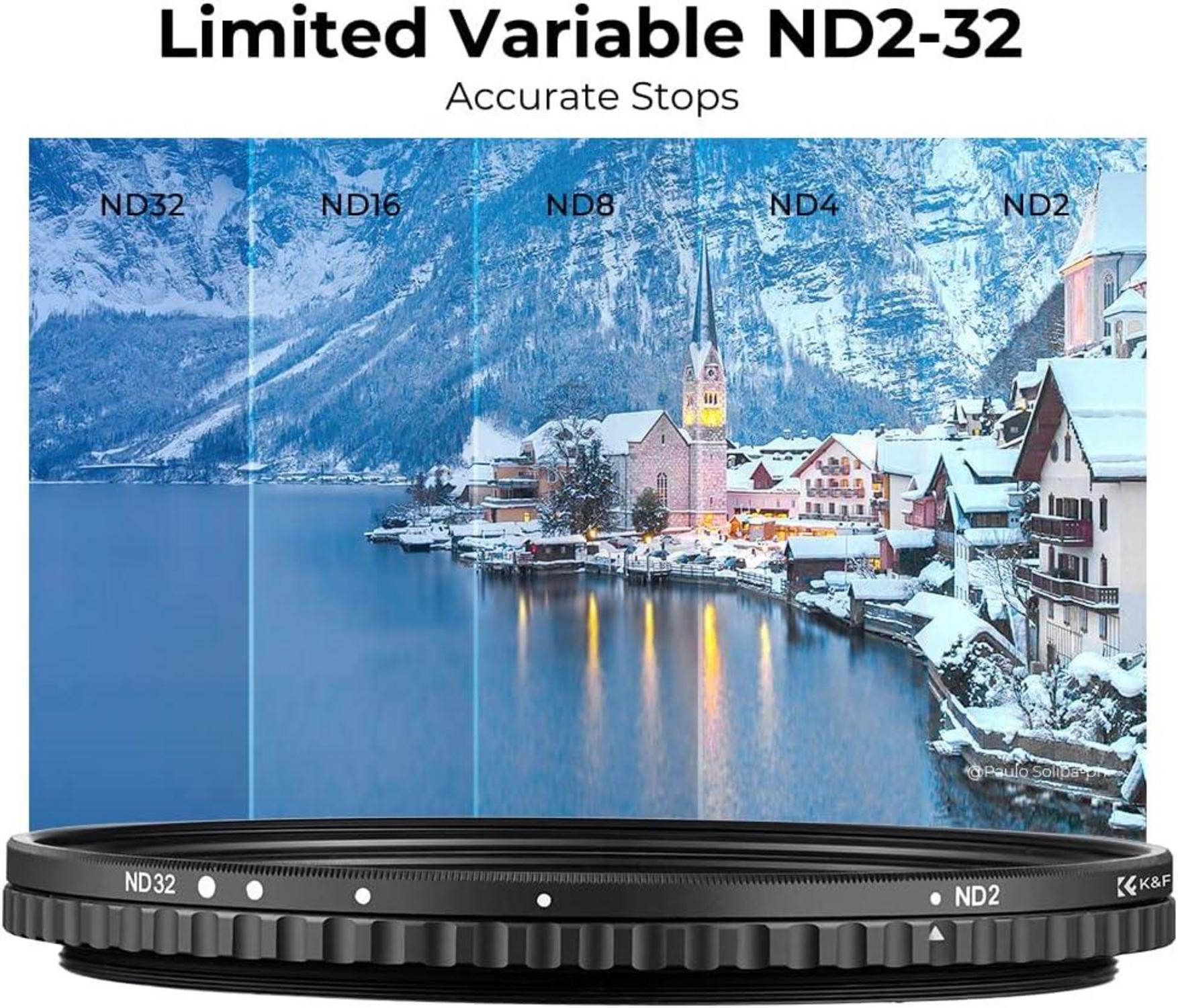Variabler ND Filter 82mm Nano-X Serie ND2-32 Filter