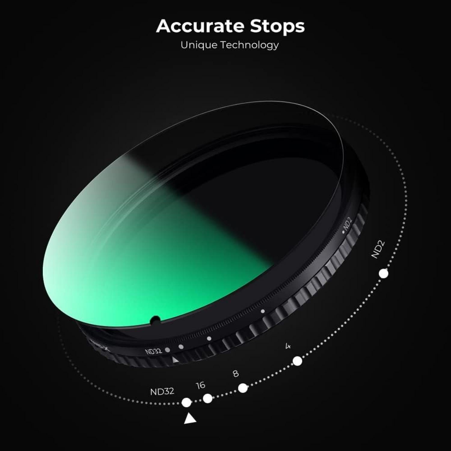 82mm Variabler ND Filter Nano-X Serie ND2-32 für Landschafts- und Videografie