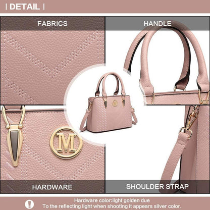 Miss Lulu Damen Handtasche Mittelgroß Rosa Lychee Muster