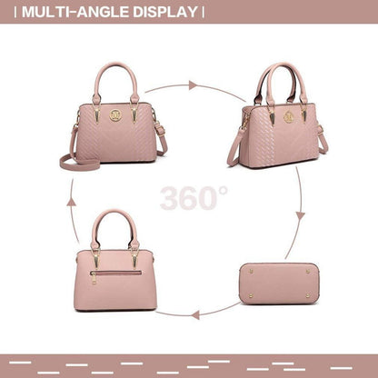 Damen Handtasche Mittelgroß Lychee Muster Hochwertiges PU-Leder
