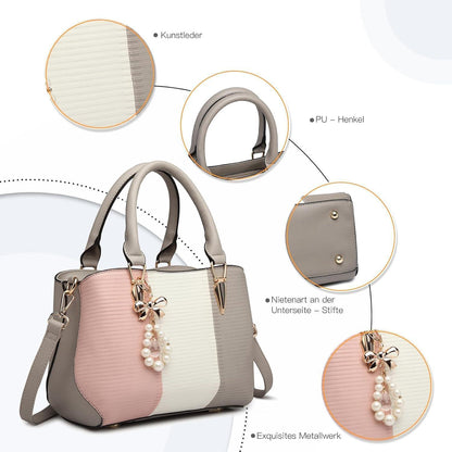 Damen Handtasche Mittelgroß Multicolor Elegant Henkeltasche