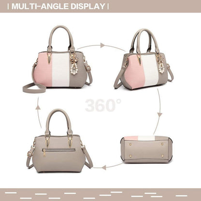 Damen Handtasche Mittelgroß Multicolor Henkeltasche Grün Elegant