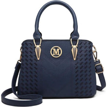 Miss Lulu Damen Handtasche Mittelgroß Blau Lychee Muster